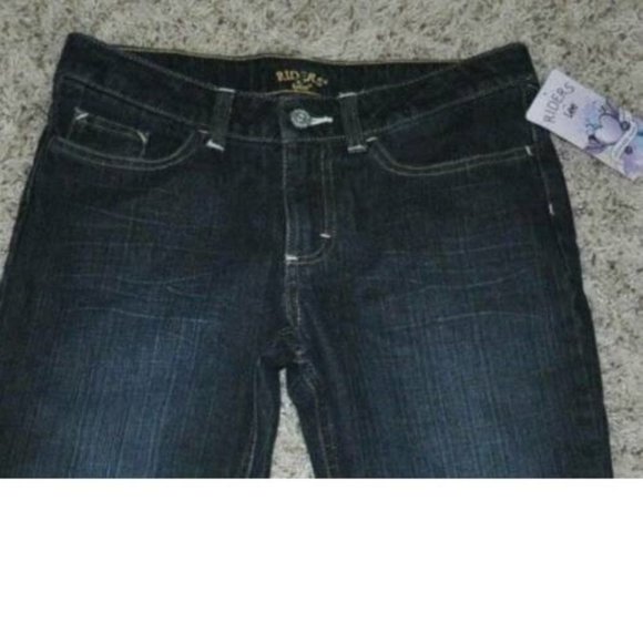 *Bootcut Jeans Lee sz 10 Blue Adjustable Waist Crinkled Washed 5 Pocket Girls - Picture 3 of 4